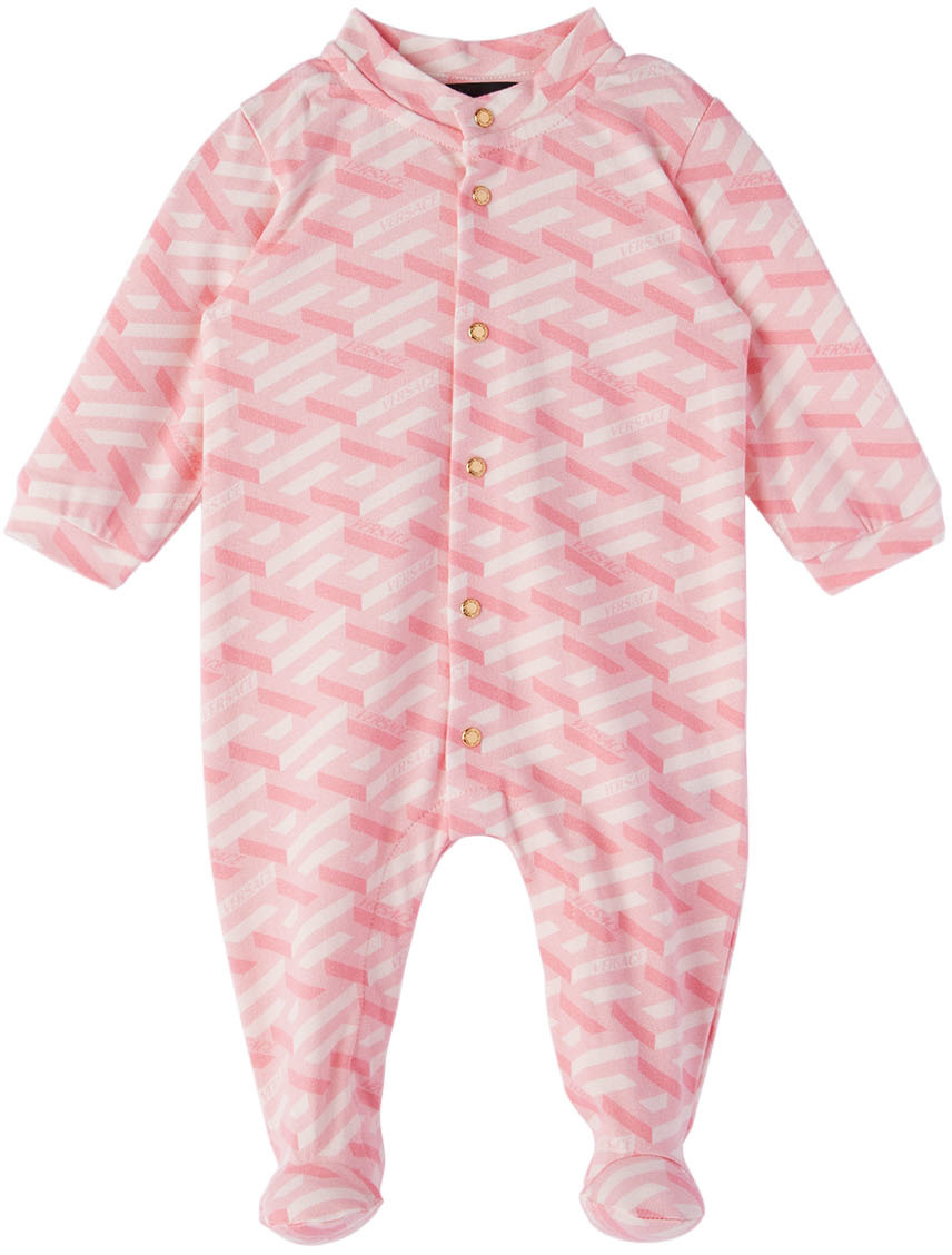 Versace Baby Pink 'la Greca' Jumpsuit In 5p180
