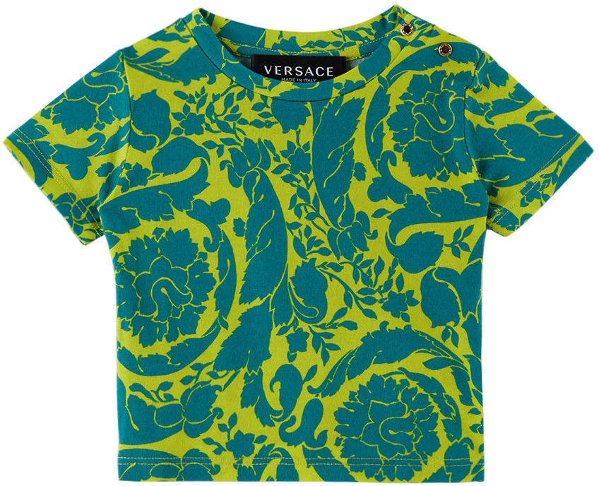 Versace Baby Yellow Printed T-shirt In 5y190 Green