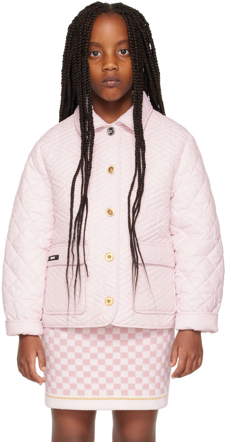 Versace Kids' La Greca Monogram Cotton Chenille Track Jacket