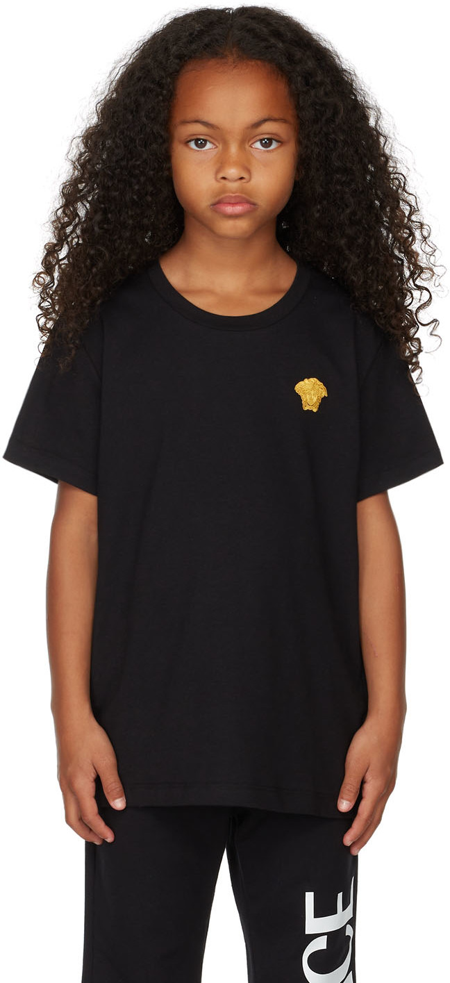 Ssense Abbigliamento Top e t-shirt T-shirt T-shirt a maniche corte Kids Black Butterfly Medusa T-Shirt 