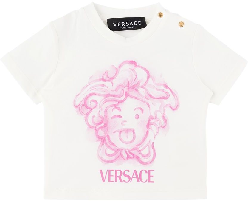 Versace Baby White Medusa T-shirt In 2w160