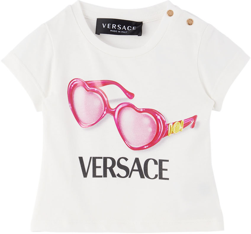 Versace Baby White Heart Medusa T-Shirt