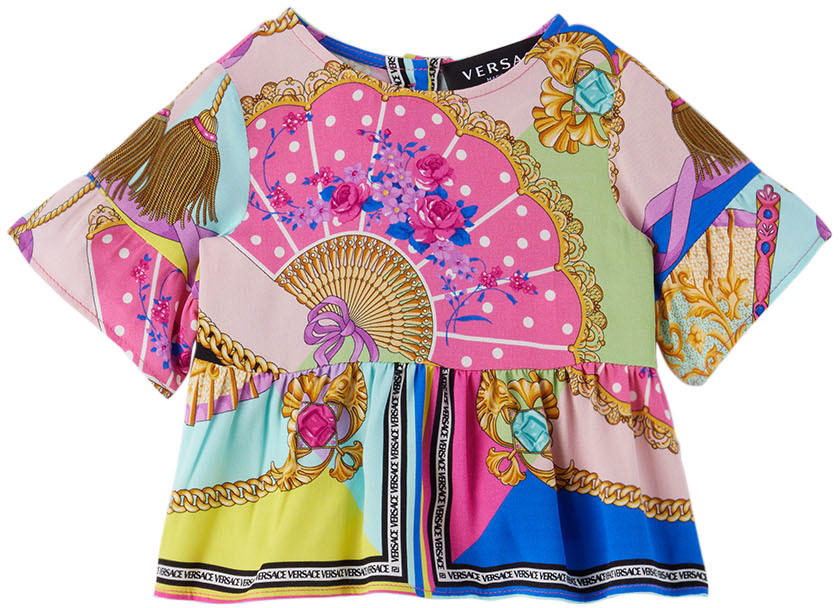 Versace Baby Multicolor I Ventagli Dress In 5x000