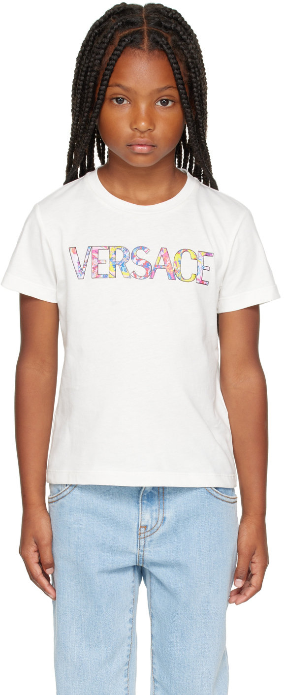 Versace Kids White Kaleidoscopic Barocco T-Shirt