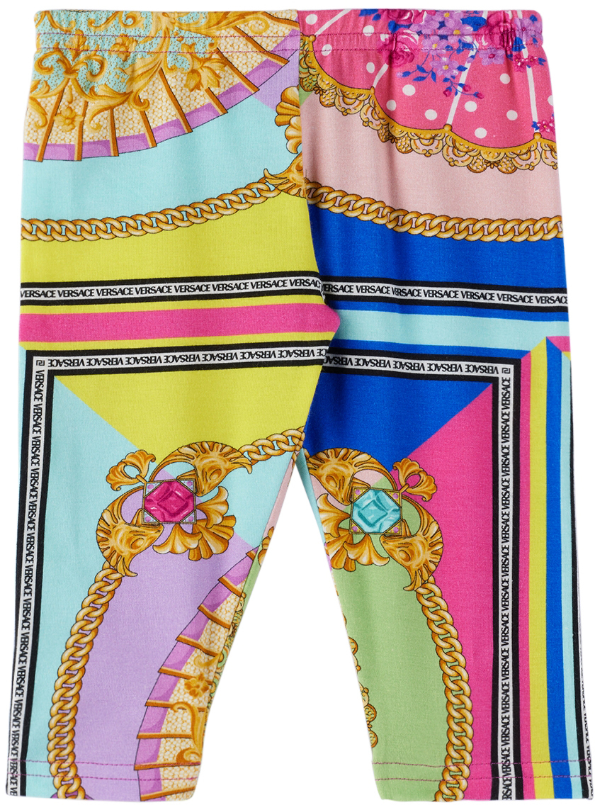 Baby Multicolor Barocco Goddess Leggings by Versace | SSENSE