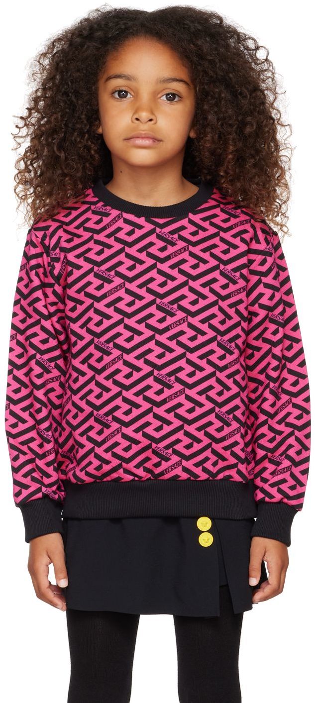 Versace Kids Pink 'La Greca' Sweater