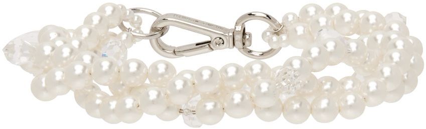 Simone Rocha White Twisted Pearl Bracelet
