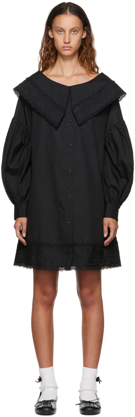 Black Embroidered Dress by Simone Rocha on Sale