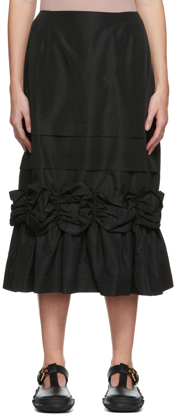 Simone Rocha Black Ruffled Maxi Skirt