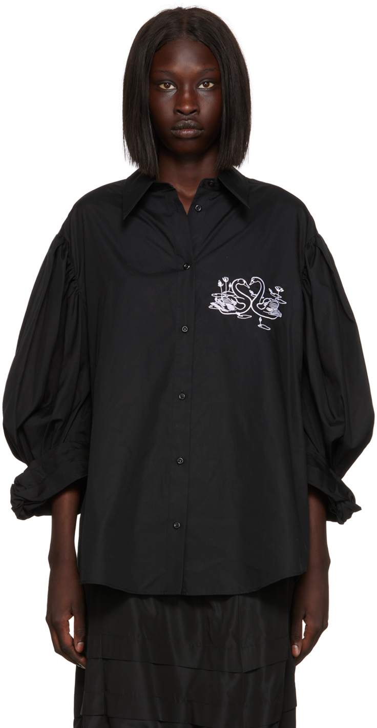 Black Asymmetrical Shirt Ssense Donna Abbigliamento Camicie Camicie denim 