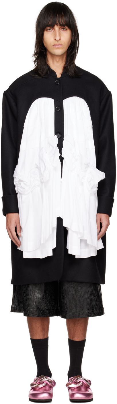 Simone Rocha SSENSE Exclusive Black & White Paneled Coat