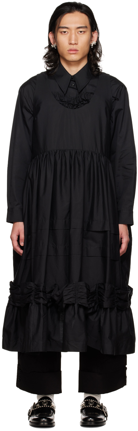 Simone Rocha SSENSE Exclusive Black Gathered Ribbon Dress