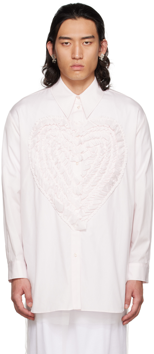 Simone Rocha SSENSE Exclusive Pink Ruffle Heart Shirt