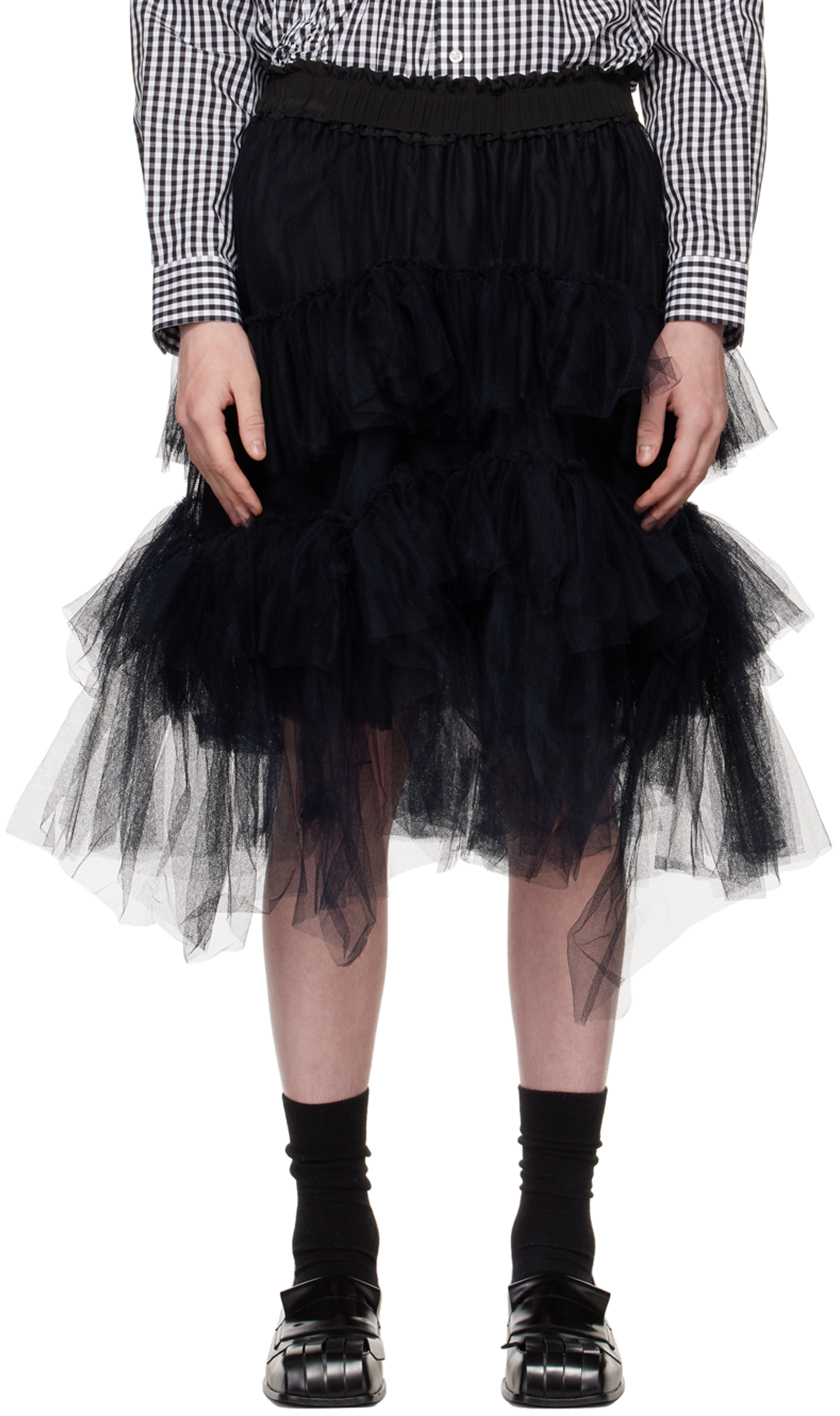 Simone Rocha Ssense Exclusive Black Tutu Midi Skirt