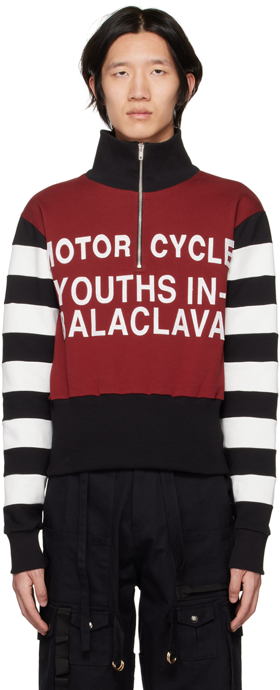 YOUTHS IN BALACLAVA RED 'MOTORCYCLE RACE' SWEATER