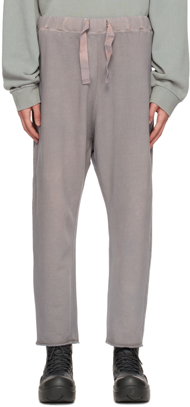 White Mountaineering Gray Garment Dye Lounge Pants In Charcoal