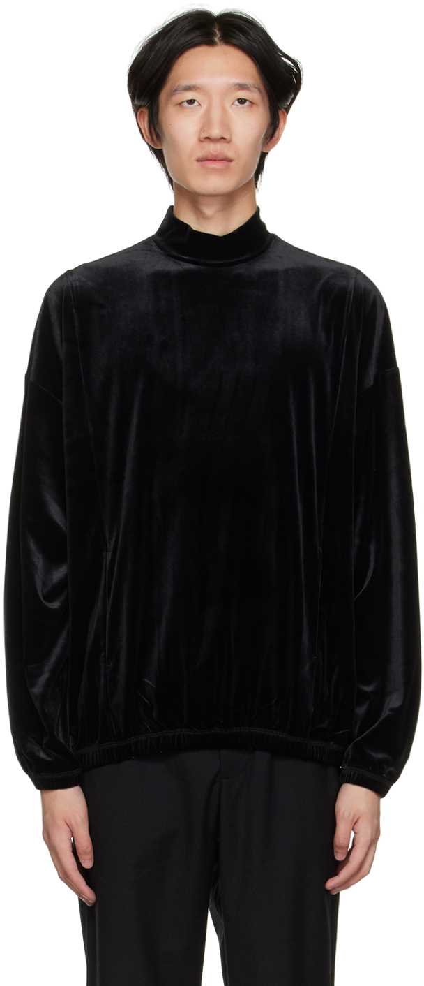 Black Mock Neck Sweatshirt