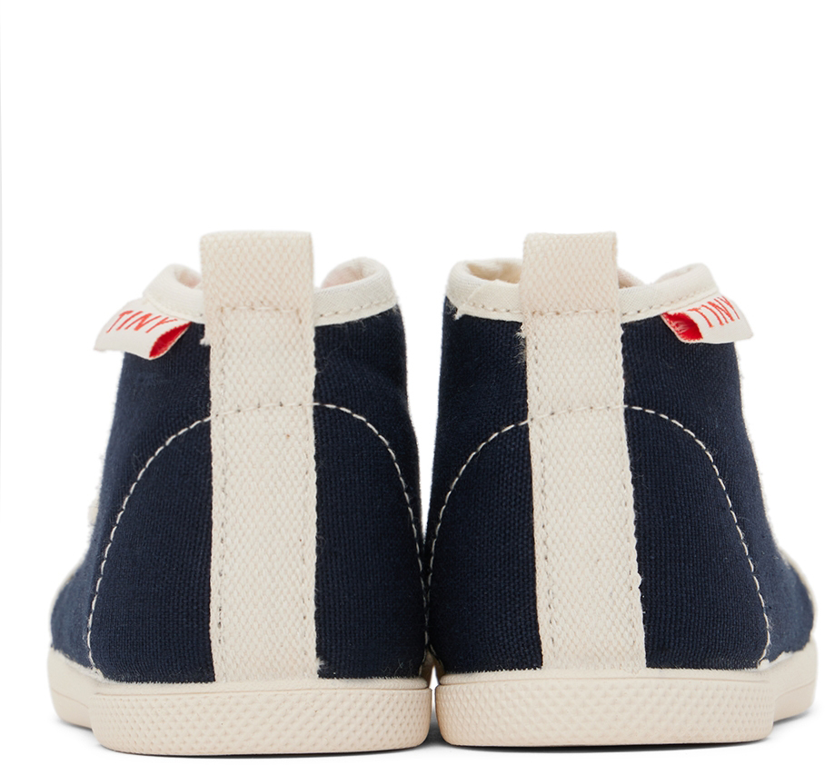 Tinycottons Baby Navy Color Block Sneakers In Navy/deep Red Kb1