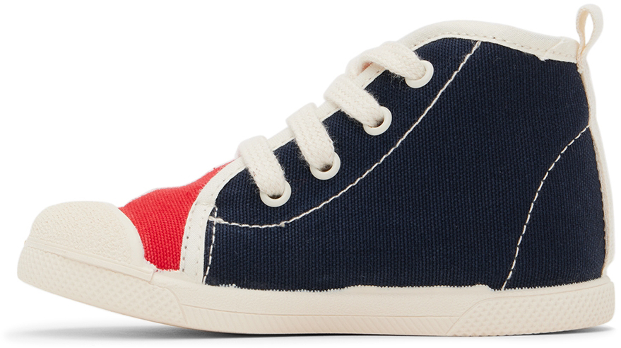 Tinycottons Baby Navy Color Block Sneakers In Navy/deep Red Kb1