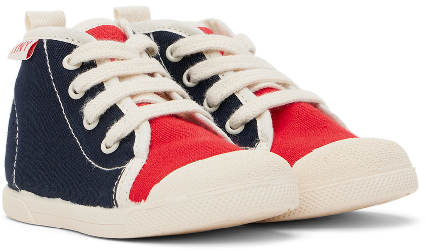 Tinycottons Baby Navy Color Block Sneakers In Navy/deep Red Kb1