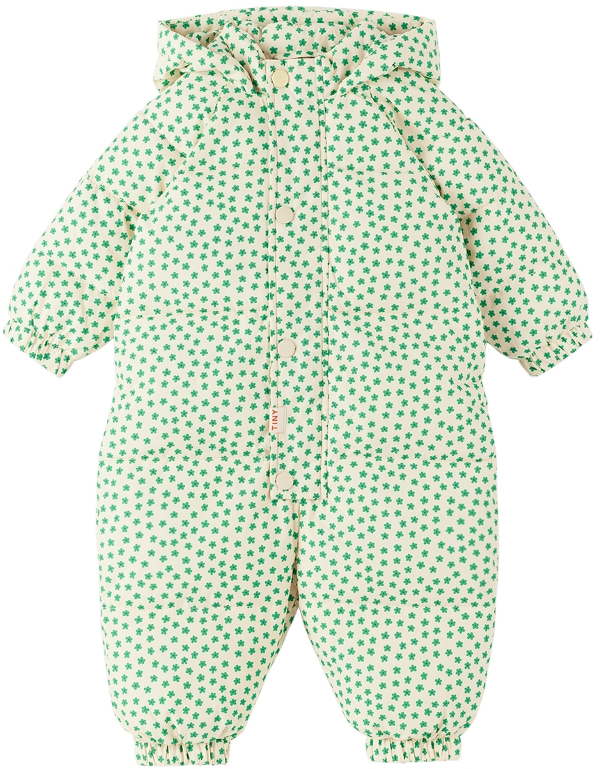 Baby OffWhite Flowers Snowsuit by TINYCOTTONS on Sale