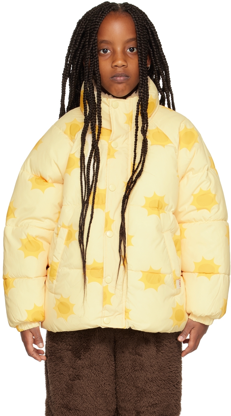 Tinycottons Kids Off-white Sunny Short Jacket In Dusty Yellow K19