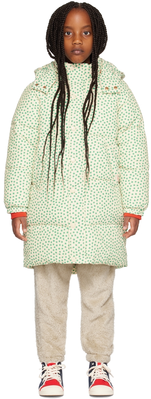 Tinycottons Kids Off-white Flowers Jacket In Light Cream 103
