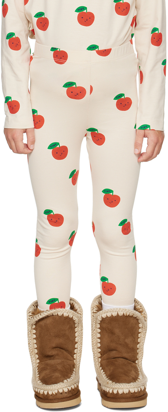 Kids Beige Apples Leggings by TINYCOTTONS SSENSE Canada
