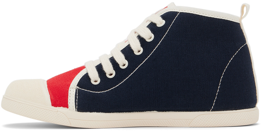 Tinycottons Kids Navy Color Block Sneakers In Navy/deep Red Kb1