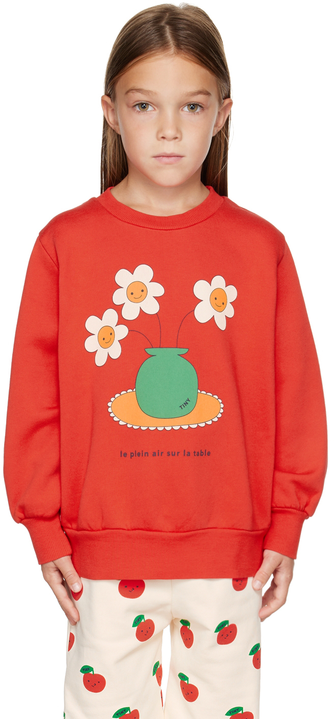 Kids Red 'Les Fleurs' Sweatshirt