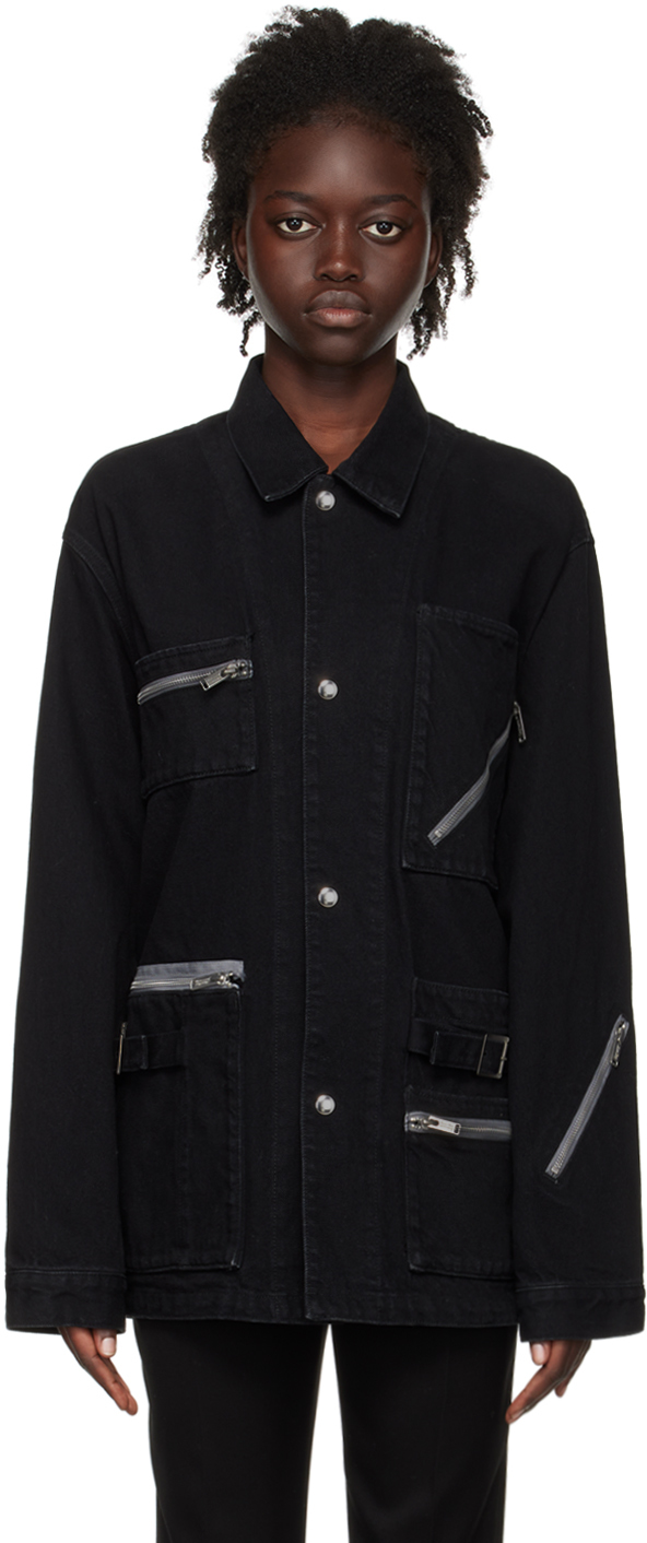 Black Zip Jacket by UNDERCOVER on Sale