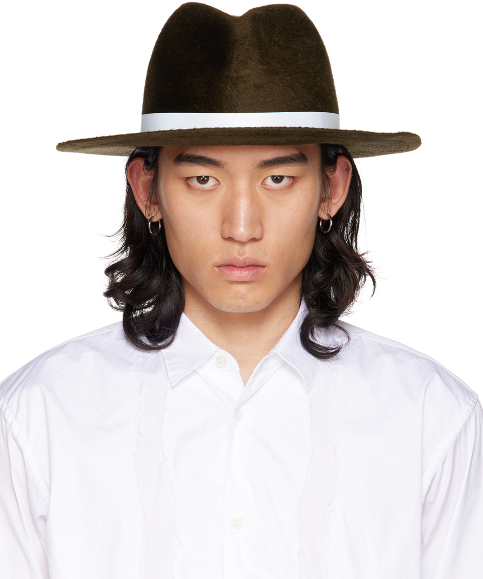 Brown Kijima Takayuki Edition Rabbit Fur Fedora Hat