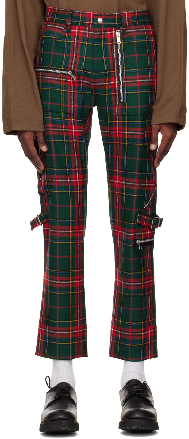 Green & Red Zip Trousers