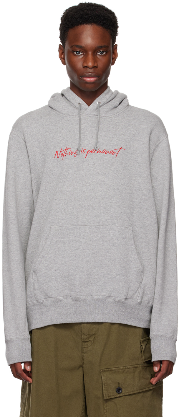 Gray 'Nothing is Permanent' Hoodie by UNDERCOVER on Sale