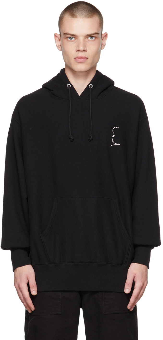 Undercover: Black Embroidered Hoodie | SSENSE UK