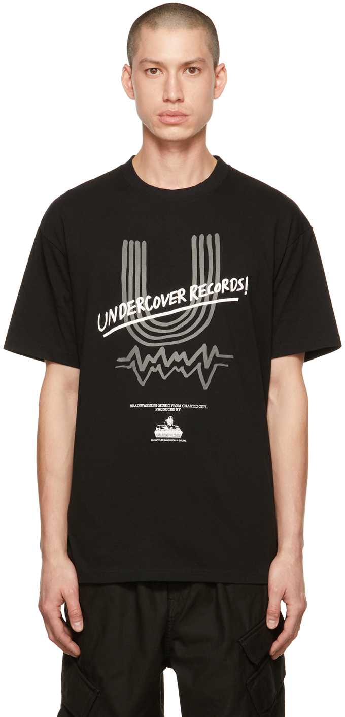 Undercover: Black 'Records!' T-Shirt | SSENSE