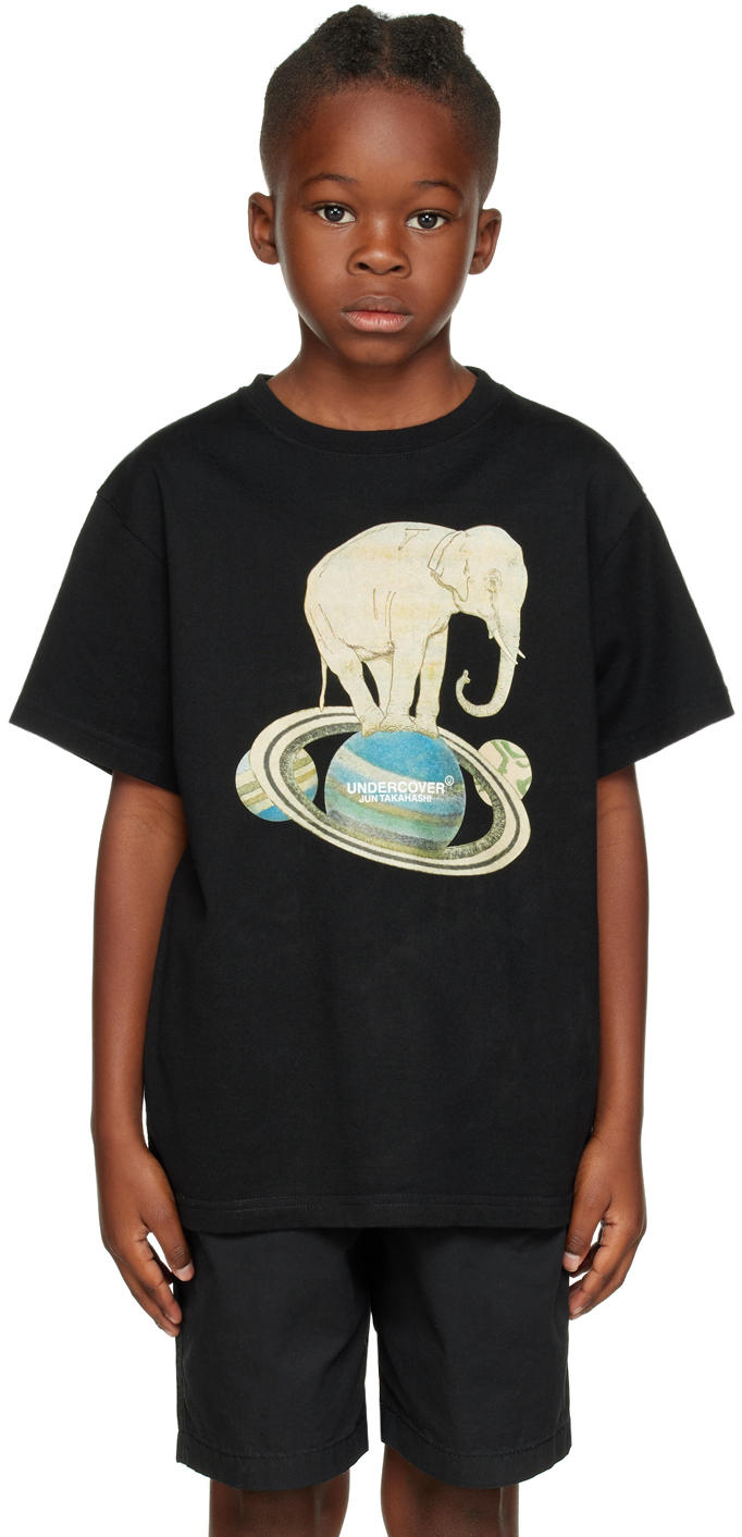 Kids Black Elephant T-Shirt by UNDERCOVER on Sale