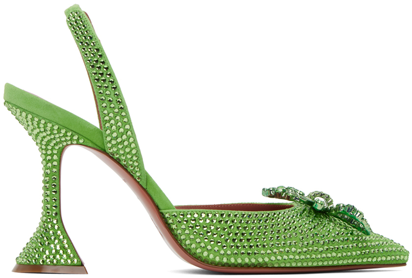 Amina Muaddi Green Shoes | Curashion