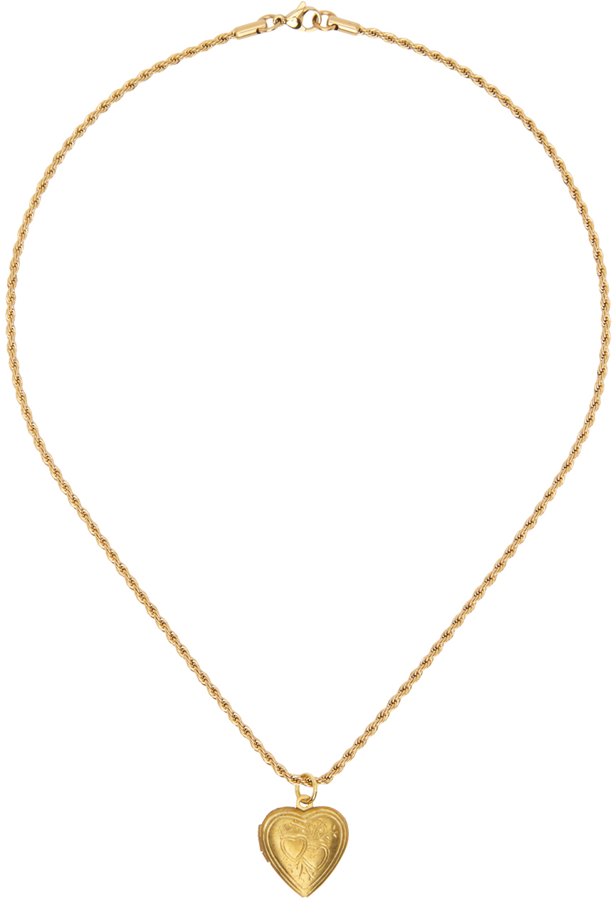 Tanner Fletcher Gold Vintage Heart Locket Necklace