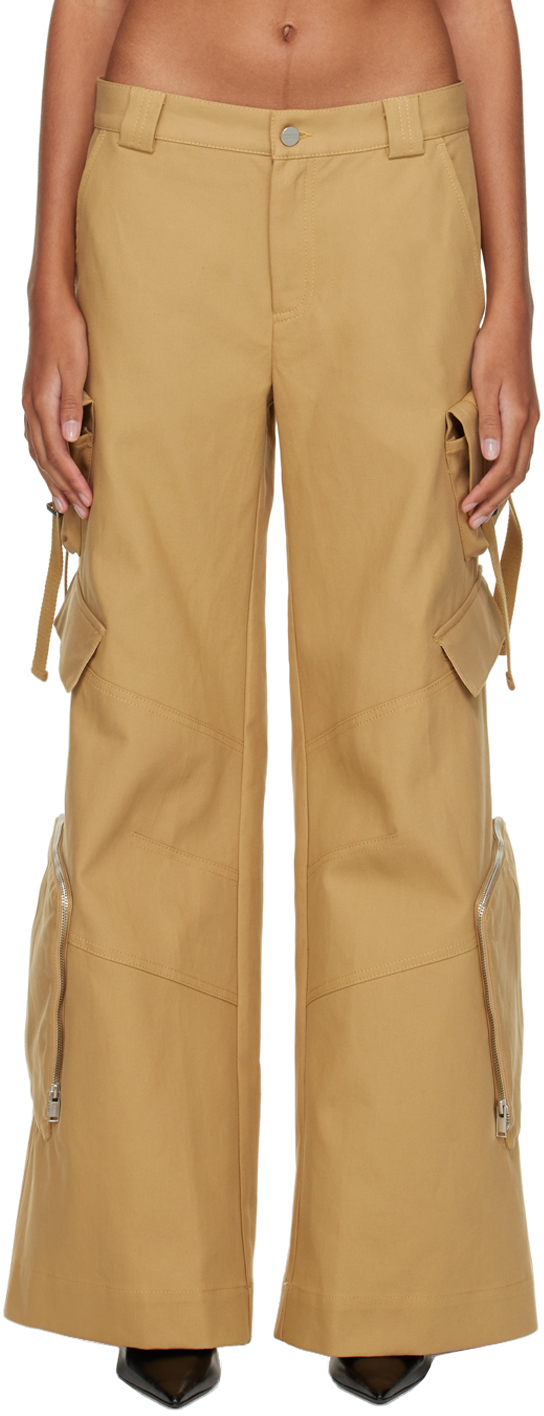 Dion Lee Tan Multi-Pocket Cargo Trousers