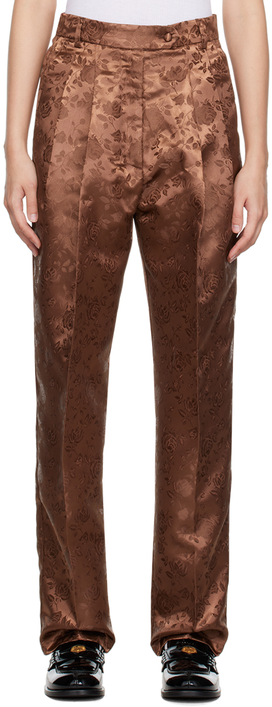 Tanner Fletcher Brown Clemence Floral Trousers