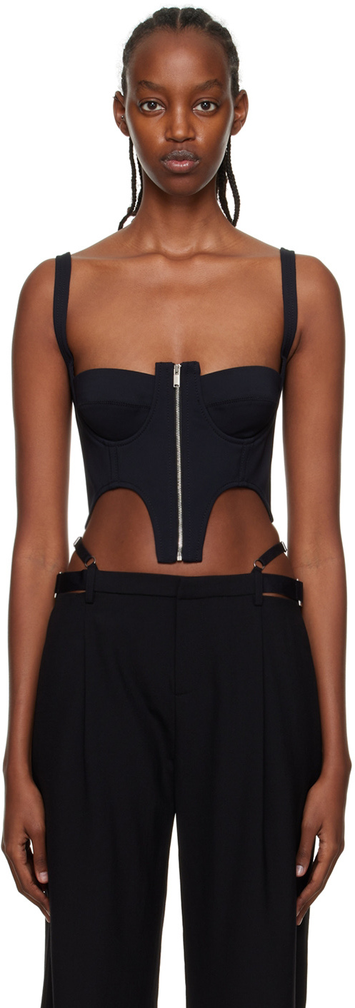 Dion Lee Black Double Arch Tank Top