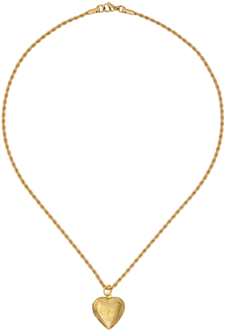 Ssense Uomo Accessori Gioielli Collane Gold Vintage Heart Locket Necklace 