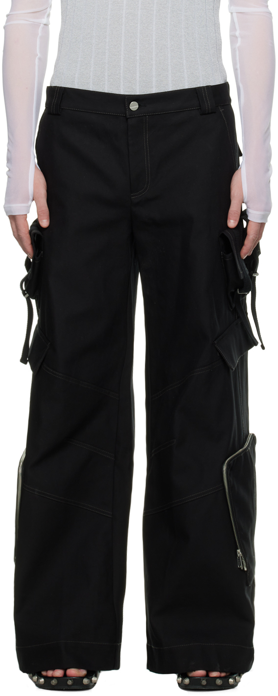 Dion Lee Black Multi Pocket Cargo Pants
