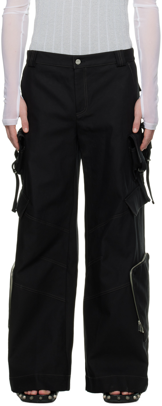 Black Multi Pocket Cargo Pants by Dion Lee on Sale