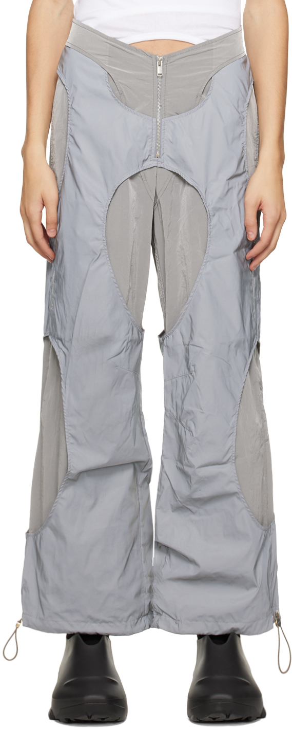 Dion Lee Gray Reflect Tech Trousers