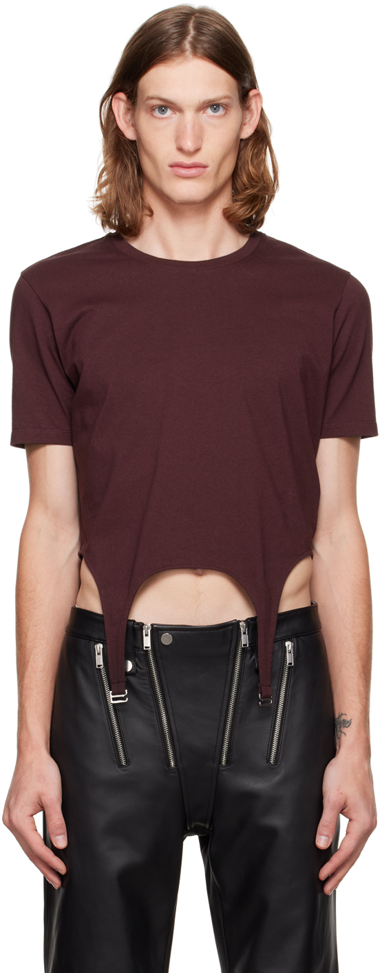 Dion Lee Burgundy Garter T-Shirt