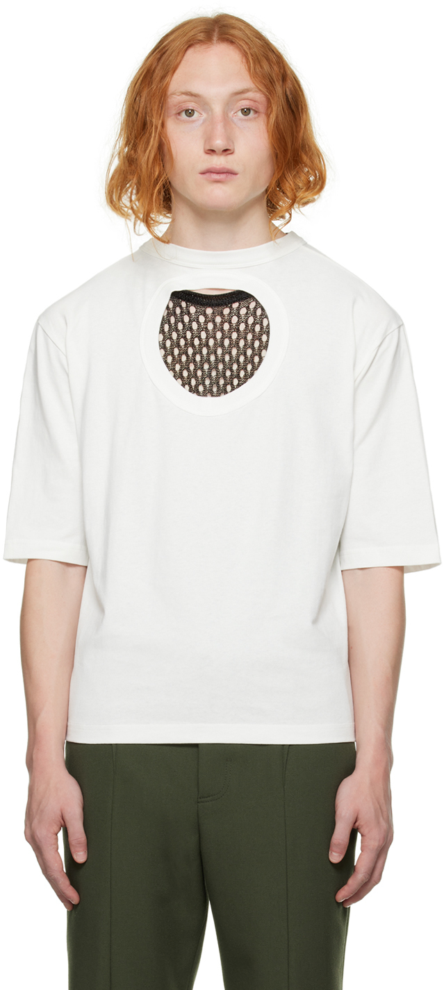 Dion Lee: White Cutout T-Shirt | SSENSE