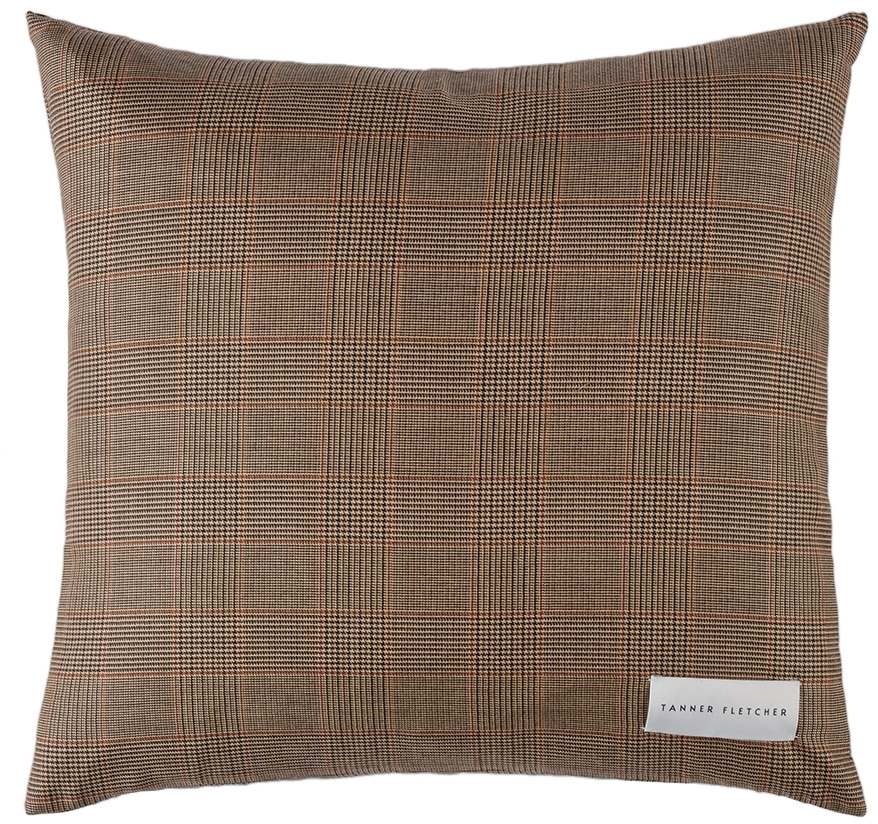 Brown Check Pillow Euro Size – Hallstrom Home