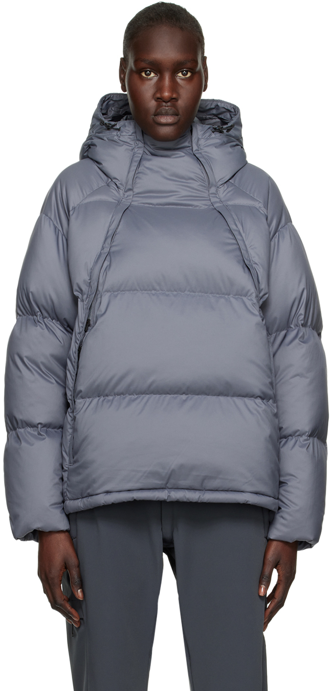 Snow Peak: Gray Quilted Down Jacket | SSENSE Canada